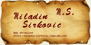 Miladin Sirković vizit kartica